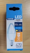 Image of Status LED Candle Pearl 5.5W Warm White Dimmable SES/E14