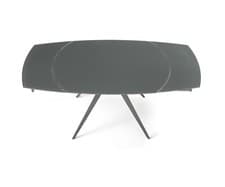 Image of Extendable Anthracite Glass Dining Table Modern Design CIC-598