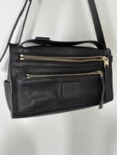 Image of Allsaints Abrielle Black Leather Shoulder Bag New