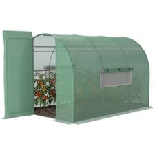 Image of Outsunny 3 x 2M Walk-in Garden Polytunnel Greenhouse Galvanised Steel W/ Door