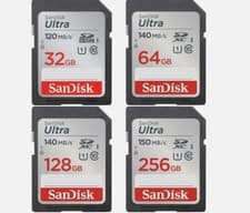 Image of SanDisk Ultra SD Memory Card 32GB 64GB 128GB 256GB SDHC Class 10 For Cameras