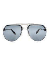 Image of Alexander McQueen AM0139S 005 Crystal-Blue-Havana UNISEX Sunglasses Brille 