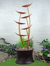Image of Autumn Copper Cascade Solar Powered Water Feature Garden Fountain Self Containe