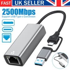 Image of USB C to Ethernet Adapter Type-C 3.0 to RJ45 Network LAN Gigabit 2.5G 2500Mbps