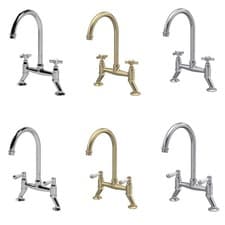 Image of Traditional Bridge Mixer Kitchen Tap Balterley- Choice of Handle Type and Colour