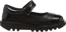 Image of Kickers Girl's Infant Black School Shoes 4123 UK 5 EU 22