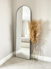 Image of Modern Tall Metal Frame Mirror Wall & Floor Standing - 145 x 45cm