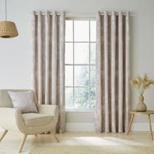Image of Catherine Lansfield Meadowsweet Floral Jacquard Curtains Lined Eyelet Panels UK