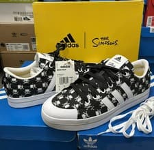 Image of Rare Adidas Bravada The Simpsons UK 9.5 - Skateboard 2021 Trainers-Black & White