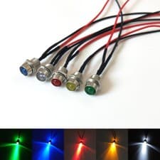 Image of LED Indicator Warning Signal Light 8mm Thread Metal 6V 12V 24V-220V Panel Mount