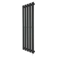 Image of Electric Designer Radiators Black Vertical Fixed Temp Flat Panel 1250mm(h)