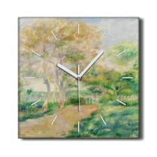 Image of Canvas Wall Silent Kitchen Clock Painting Abstract Park Forest Trees Grass