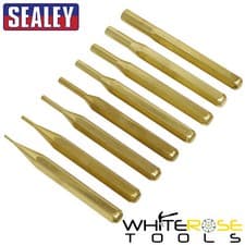 Image of Sealey Brass Pin Punch Set Chisel 8pc