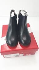 Image of KICKERS RUSTY BLACK LEATHER GIRLS ANKLE BOOTS