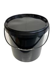 Image of 20 Litre Black Plastic Bucket, Heavy Duty Handle - Tamper Proof - Pail - Storage