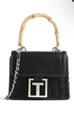 Image of TED BAKER LONDON Jaylisa Rattan Crossbody Black Bag