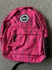 Image of New With Tags Hype Pink /black heart Print Backpack 