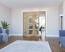 Image of 1905mm Oak 4 Lite Clear Glass Internal Bifold Doors Ref ZA211025A