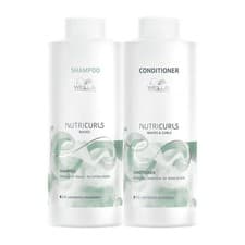 Image of Wella Nutricurls Waves Shampoo 1000ml Conditioner 1000ml Wavy Hair