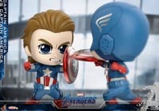 Image of Hot toys Cosbaby Marvel Avengers Endgame Captain America Vs Captain America Rare