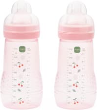 Image of MAM Easy Active Baby Bottles 2-Pack 270Ml with Medium Flow Teats - Pink
