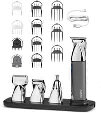 Image of BaByliss Super-X Metal Series 15-in-1 Multi Trimmer - Silver with Magnetic Heads