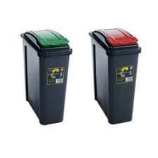 Image of 25L Slimline Plastic Recycle Recycling Bin Waste Storage Dustbin Kitchen Garden