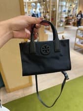 Image of NWT Tory Burch Ella Nylon Mini Tote Crossbody Bag 146437 In Black