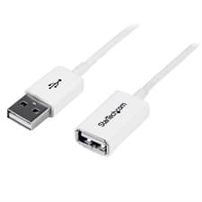 Image of StarTech Cable 3m USB A to USB A 2.0 White USBEXTPAA3MW