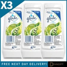 Image of 3 x GLADE AIR FRESHENER GEL 150G LILY OF THE VALLEY SCENT ODOUR ELIMINATOR NEW