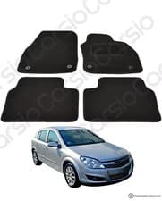 Image of for Vauxhall Astra H MK5 2004 - 2010 Tailored Black Car Mats Carpets 4pc Set