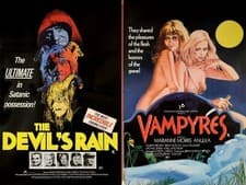 Image of THE DEVIL'S RAIN / VAMPYRES 1974 UK Quad poster print 30x40" DOUBLE BILL FREEP&P