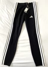 Image of Adidas Women's ESSENTIALS 3-STRIPES COTTON LEGGINGS, Black/White, S (8-10) BNWT