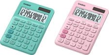 Image of Casio MS-20UC-PK / MS-20UC-GN 12 Digit Desktop Calculator Basic GREEN / PINK