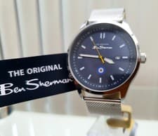 Image of Ben Sherman mens watch Mesh Self Adjust Strap Luminous Easy To Read Blue Dial (2
