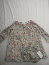 Image of BNWT Ralph Lauren Baby Girl Floral Dress & Pants 12 Months Lined Cotton