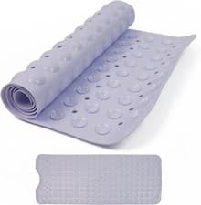 Image of 100 x 40 Shower Bath Mat Non Slip Anti Mould & Mildew with Suction Cups Grip