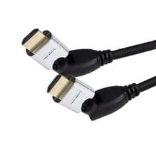 Image of Swivel Head Ultra HDMI + Ethernet Braided Cable Metal 90 Degree Angled 1m to 5m