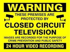 Image of Warning Premises Protected CCTV 24 Hour Video Recording safety sign