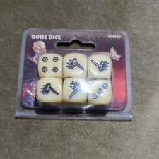 Image of Zombicide Bone Dice Set Guillotine Games Ivory Dice Black Plague Kickstarter New