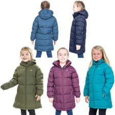Image of Childrens Kids Trespass Tiffy Padded Casual Longer Length Insulated Girls Coat