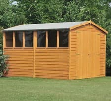 Image of 10x6 WOODEN GARDEN SHED APEX ROOF FELT WINDOW FLOOR DOUBLE DOOR STORAGE 10ft 6ft