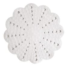 Image of White Rubber Non Slip Round Patterned Shower Mat 54cm diameter Petal