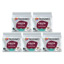 Image of Tassimo Coffee Pods Costa Cappuccino 5 x 8 Drinks (Total 40 Drinks)