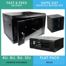 Image of 4U 6U 9U 12U Network Data Cabinet - Wall Mountable Server Rack Flat Packed