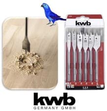 Image of Einhell Kwb 6 PIECE Flat Spade Milling Wood Drill Bit Set 10mm - 25mm 512490
