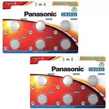 Image of 12x Panasonic CR2032 3V Lithium Coin Cell Battery 2032 - Longest Expiry - UK
