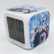 Image of Elsa & Anna 7 Color Chang Night Light Digital Alarm Clock #02