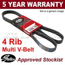Image of Gates Alternator Fan Drive V Belt For Citroen Fiat Ford Peugeot Ribbed 4PK922SF