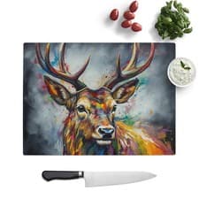 Image of Stag Expressionism No.1  Chopping Board Kitchen Glass Protector Worktop Saver